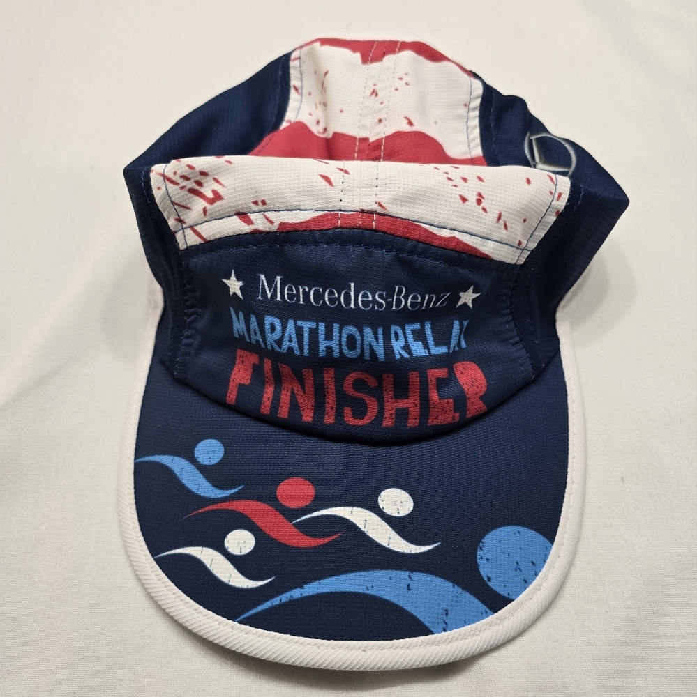 Mercedes Benz Marathon Relay Finisher Cap Blue and Red